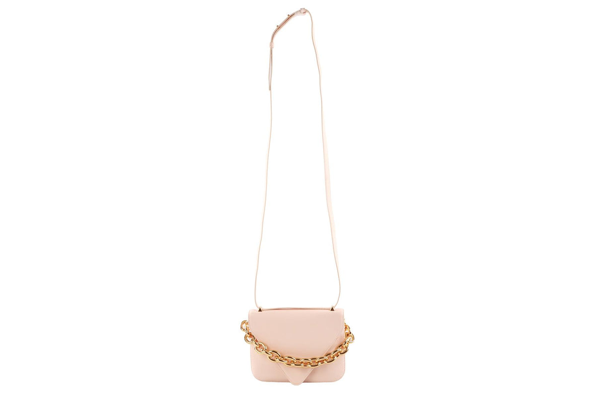 BOTTEGA VENETA PINK MOUNT SMALL LEATHER SHOULDER BAG