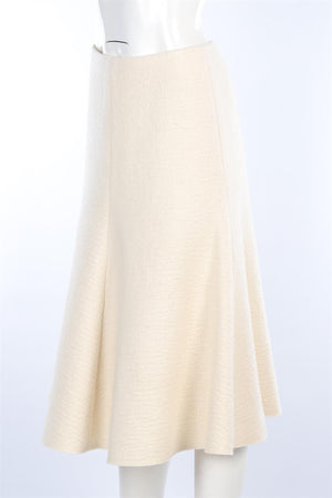 CHLOÉ CREAM WOOL MIDI SKIRT FR 36 UK 8