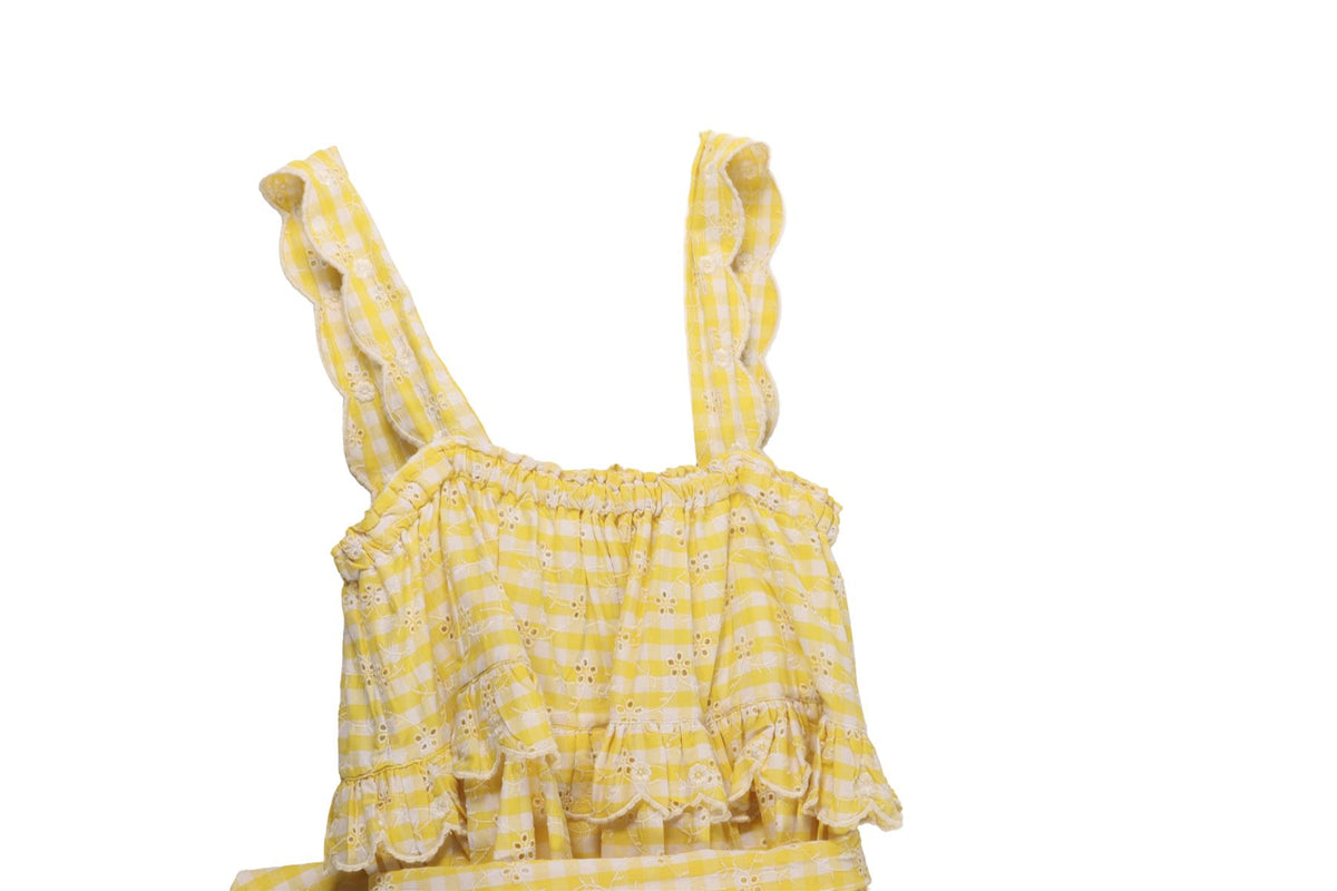 INNIKA CHOO YELLOW COTTON MINI DRESS UK 12/14