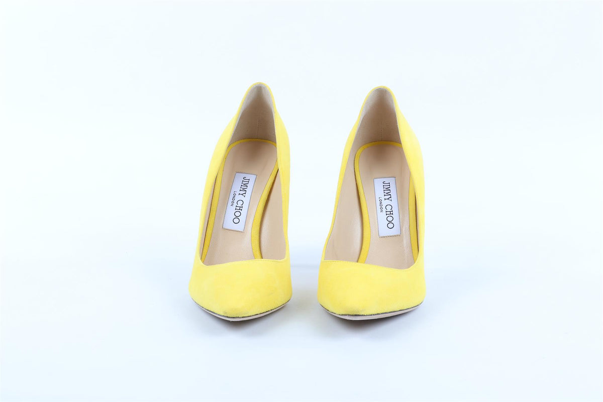 JIMMY CHOO YELLOW SUEDE PUMPS EU 38.5 UK 5.5 US 8.5