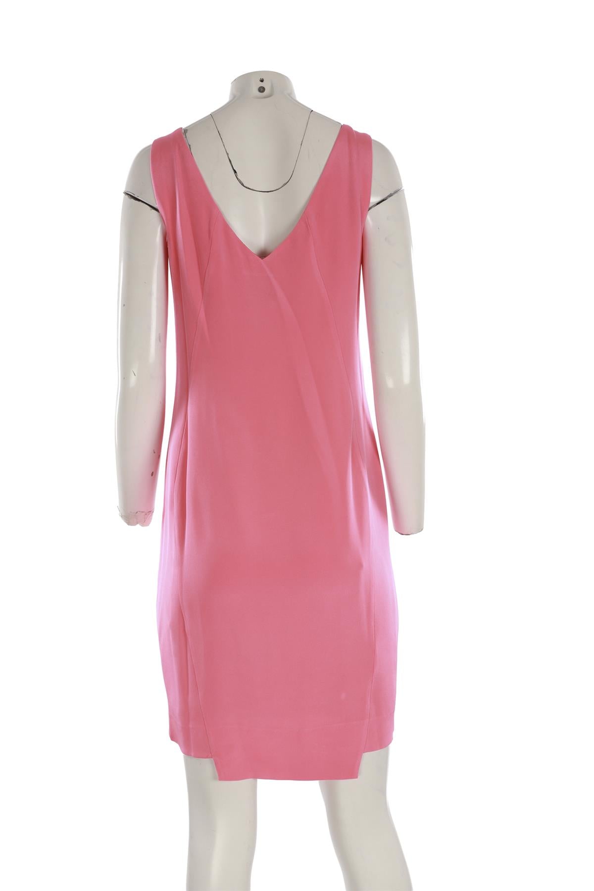 AKRIS PINK SILK MIDI DRESS US 8 UK 12