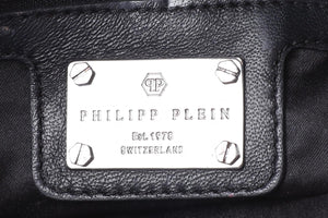 PHILIPP PLEIN BLACK LEATHER CLUTCH