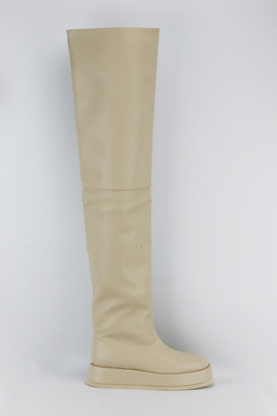 GIA BORGHINI + RHW ROSIE 10 FAUX LEATHER OVER THE KNEE BOOTS EU 38 UK 5 US 8