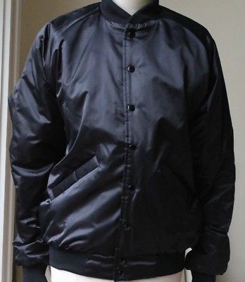 PABLO BLACK SATIN BOMBER JACKET MEDIUM