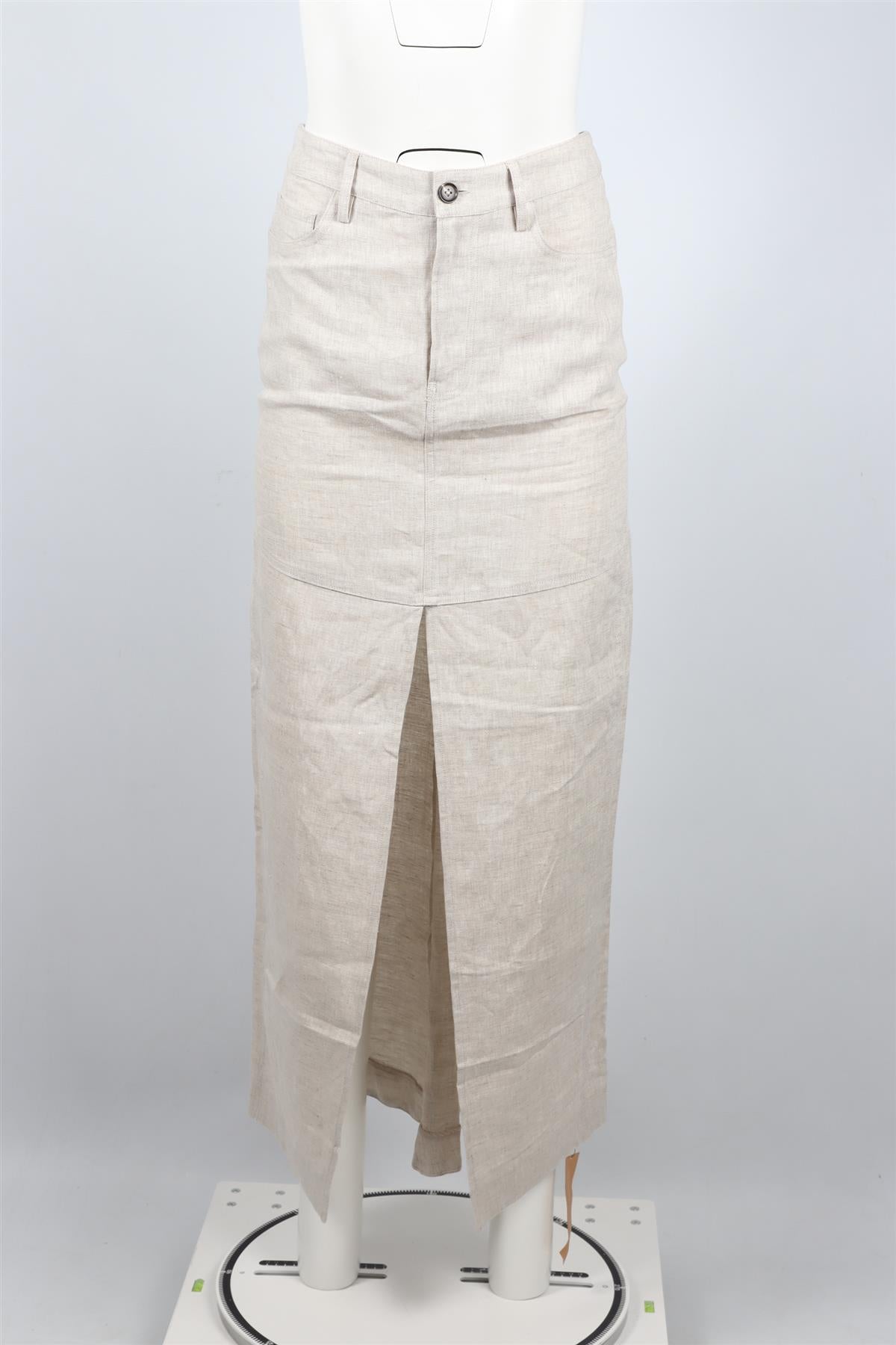 REFORMATION BEIGE LINEN MAXI SKIRT US 2 UK 6