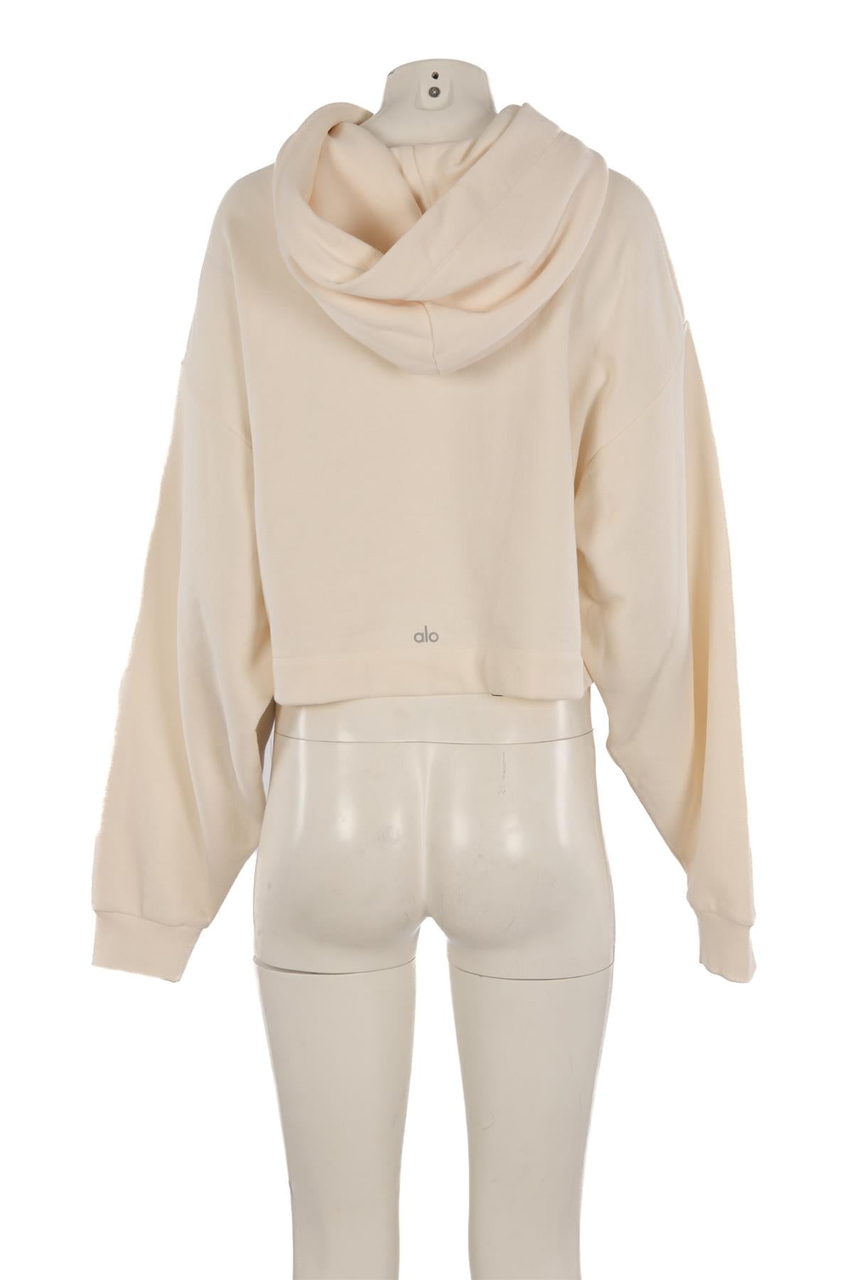 ALO YOGA CREAM COTTON HOODIE MEDIUM