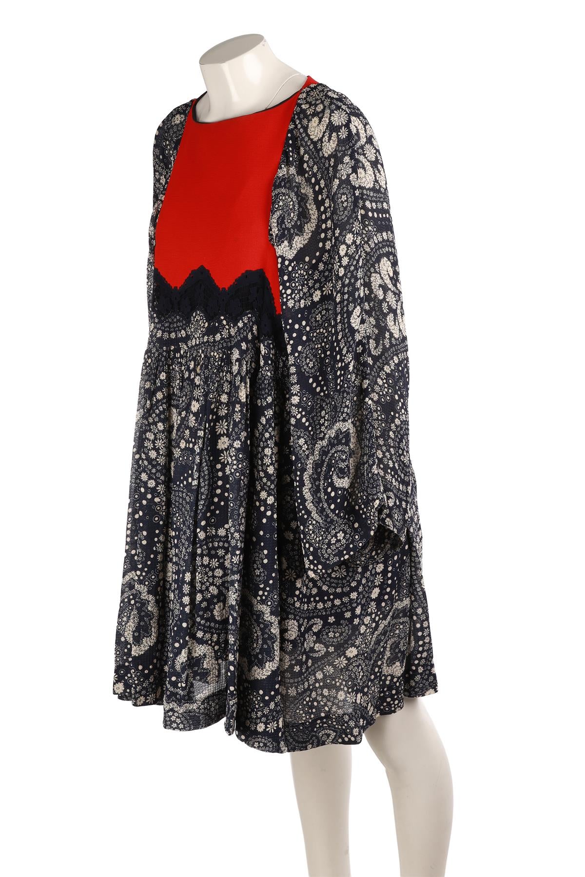 CHLOÉ NAVY CREPE MINI DRESS FR 38 UK 10