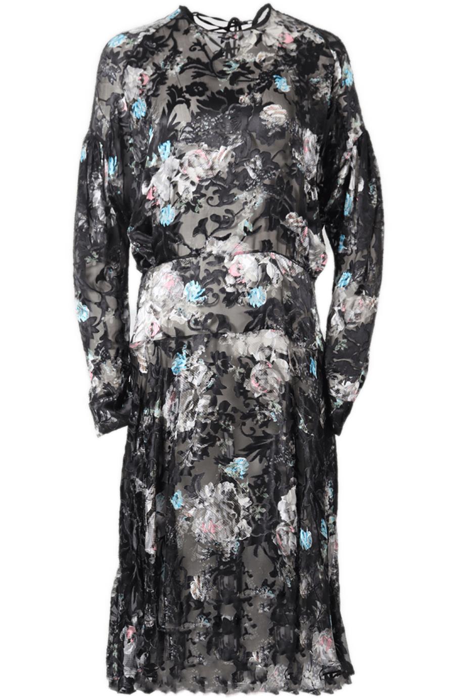 PREEN BY THORNTON BREGAZZI FLORAL PRINT SATIN MIDI DRESS LARGE