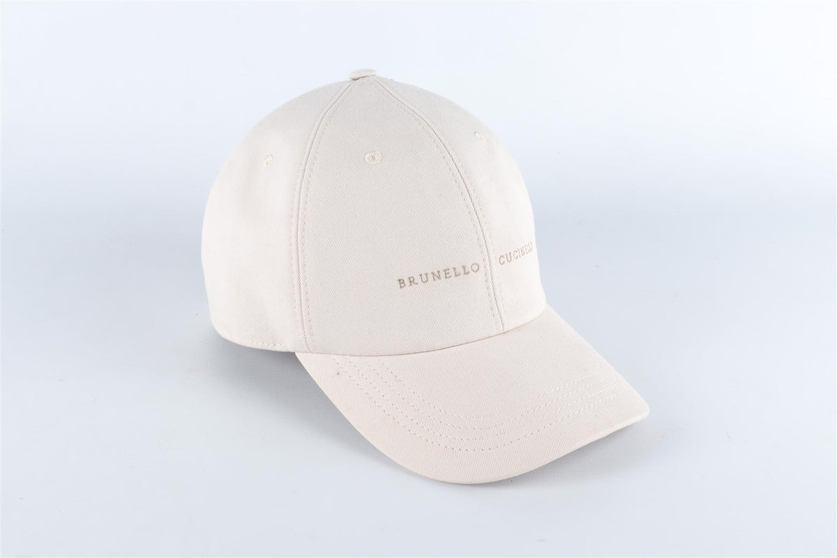 BRUNELLO CUCINELLI WHITE MEN'S COTTON BASEBALL CAP ONE SIZE