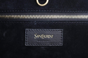 SAINT LAURENT BLACK Y LEATHER TOTE BAG