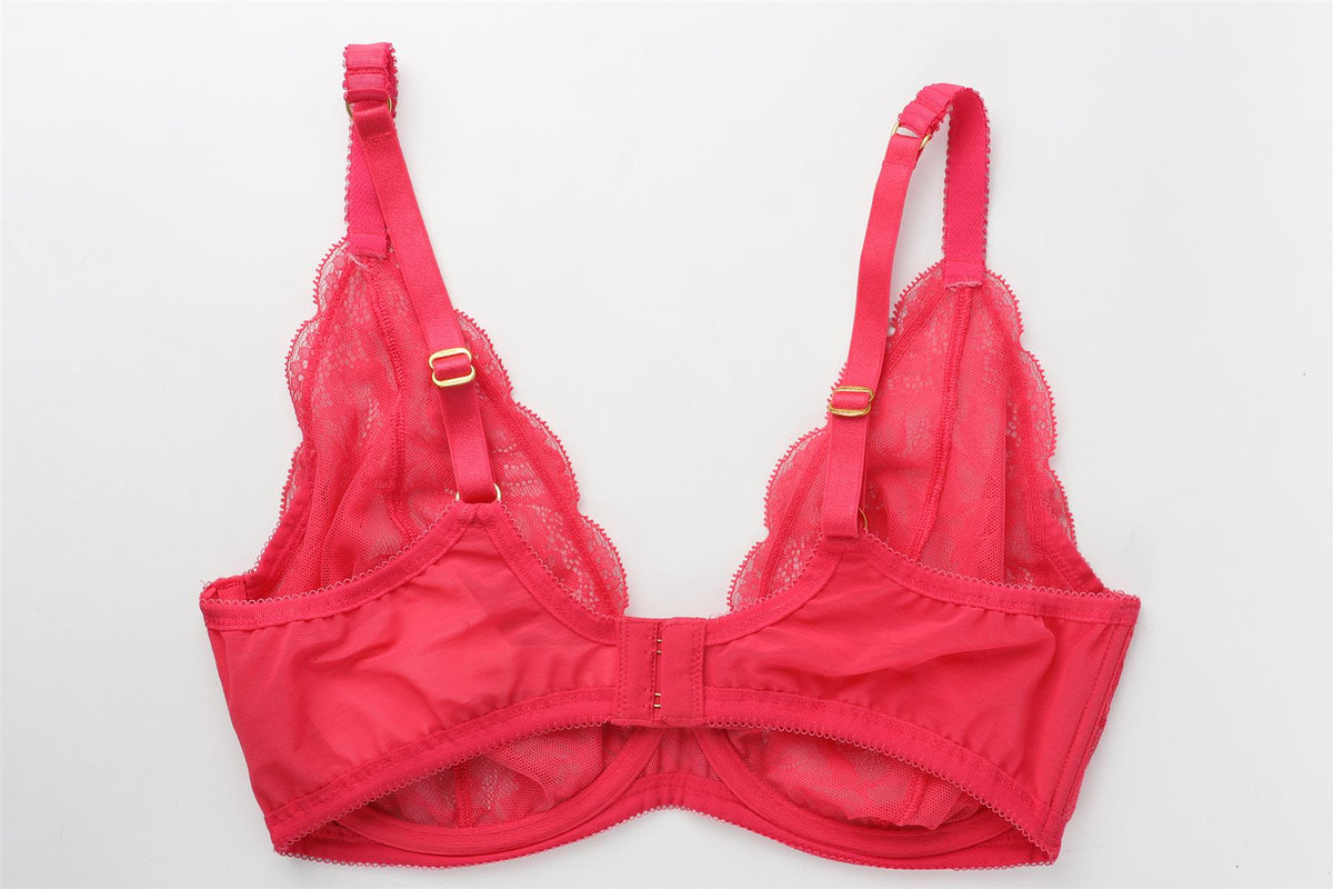 AGENT PROVOCATEUR PINK BRA AND THONG SET UK 34DD/2