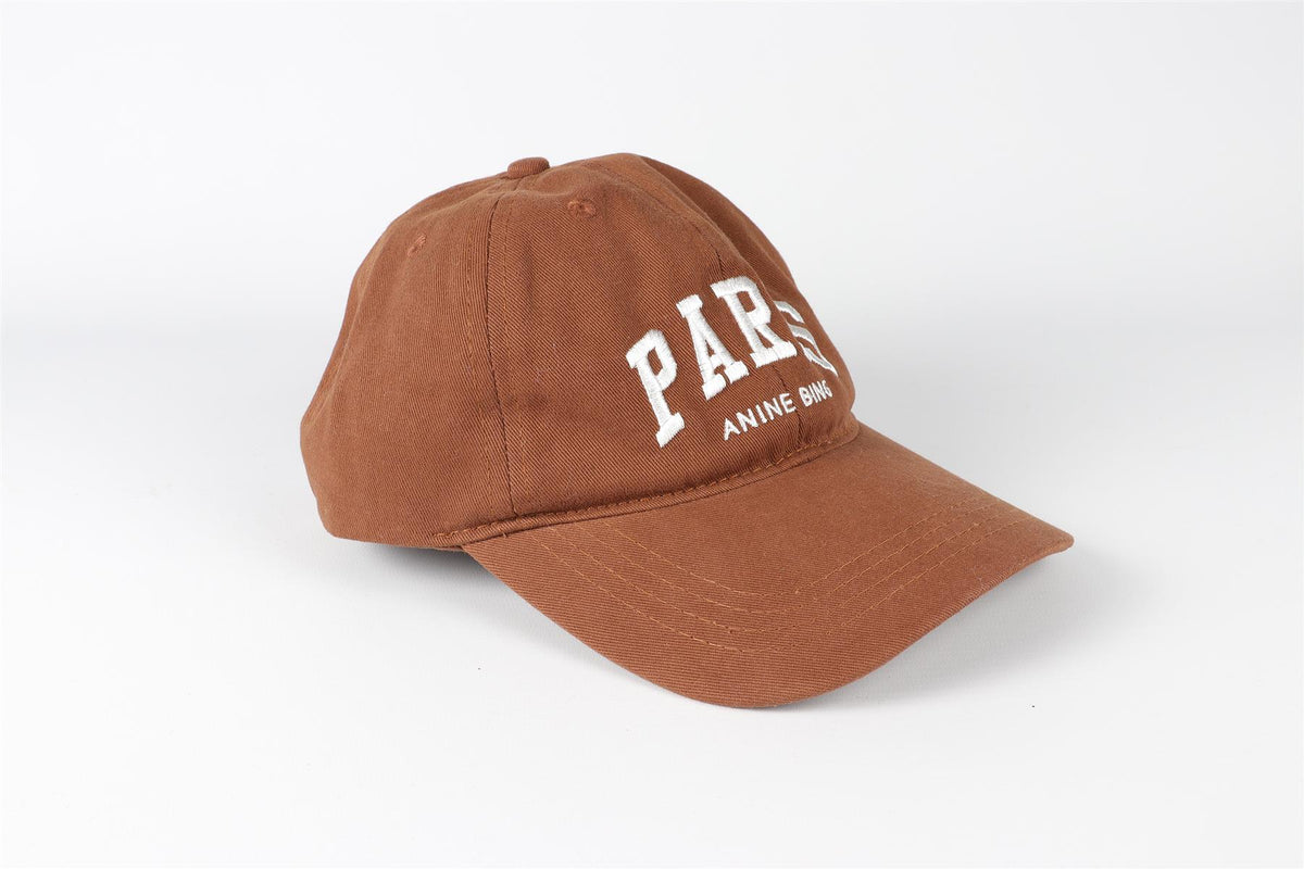 ANINE BING BROWN COTTON BASEBALL CAP ONE SIZE