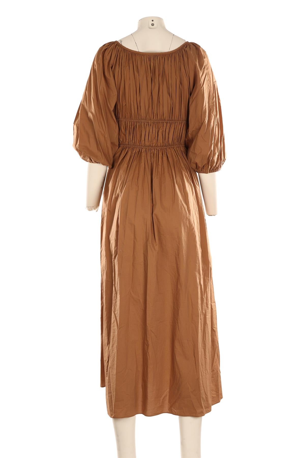 MATTEAU BROWN COTTON MAXI DRESS UK 10