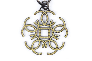 CHANEL YELLOW 2017 CC STRASS NECKLACE