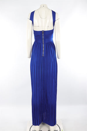 BALMAIN BLUE KNIT MAXI DRESS FR 36 UK 8