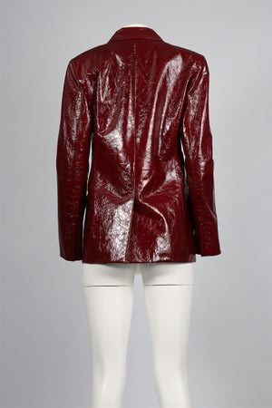 GUCCI RED 2024 PATENT LEATHER BLAZER IT 44 UK 12