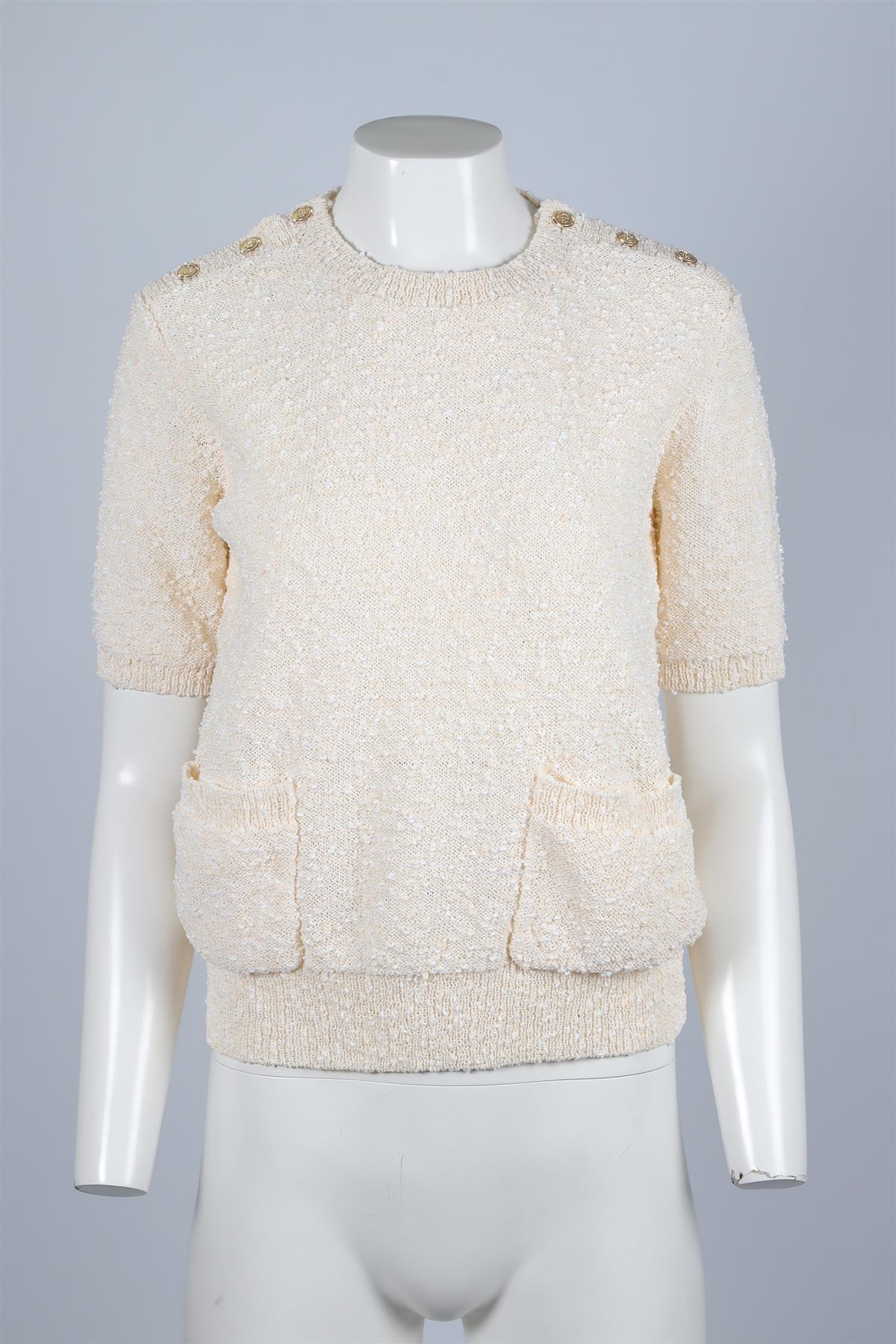 FRAME CREAM KNIT SWEATER MEDIUM
