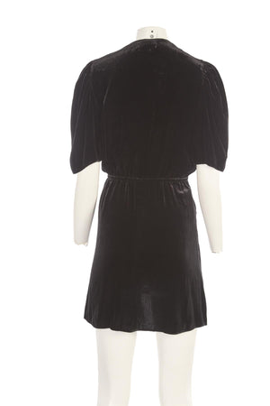 ISABEL MARANT ÉTOILE BLACK VELVET MINI DRESS FR 36 UK 8