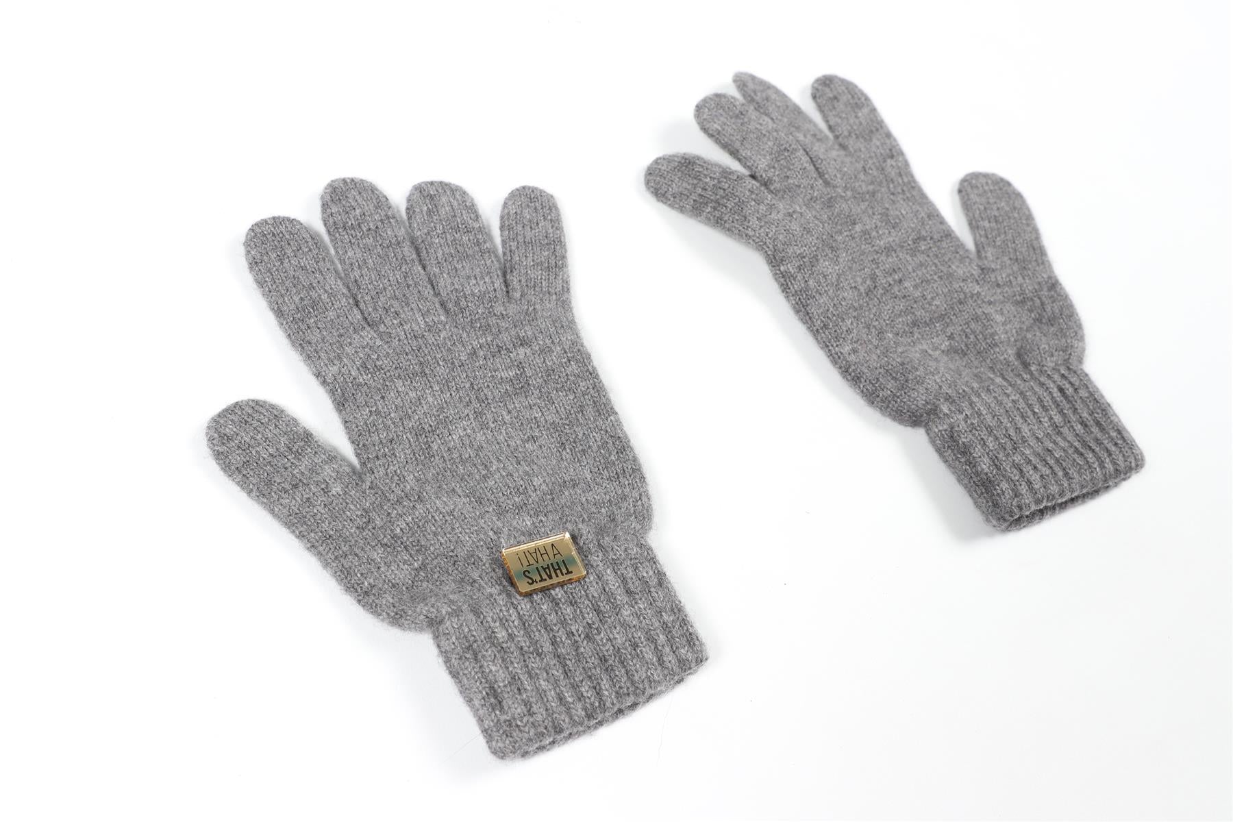 THAT'S A HAT GREY CASHMERE BLEND GLOVES XLARGE