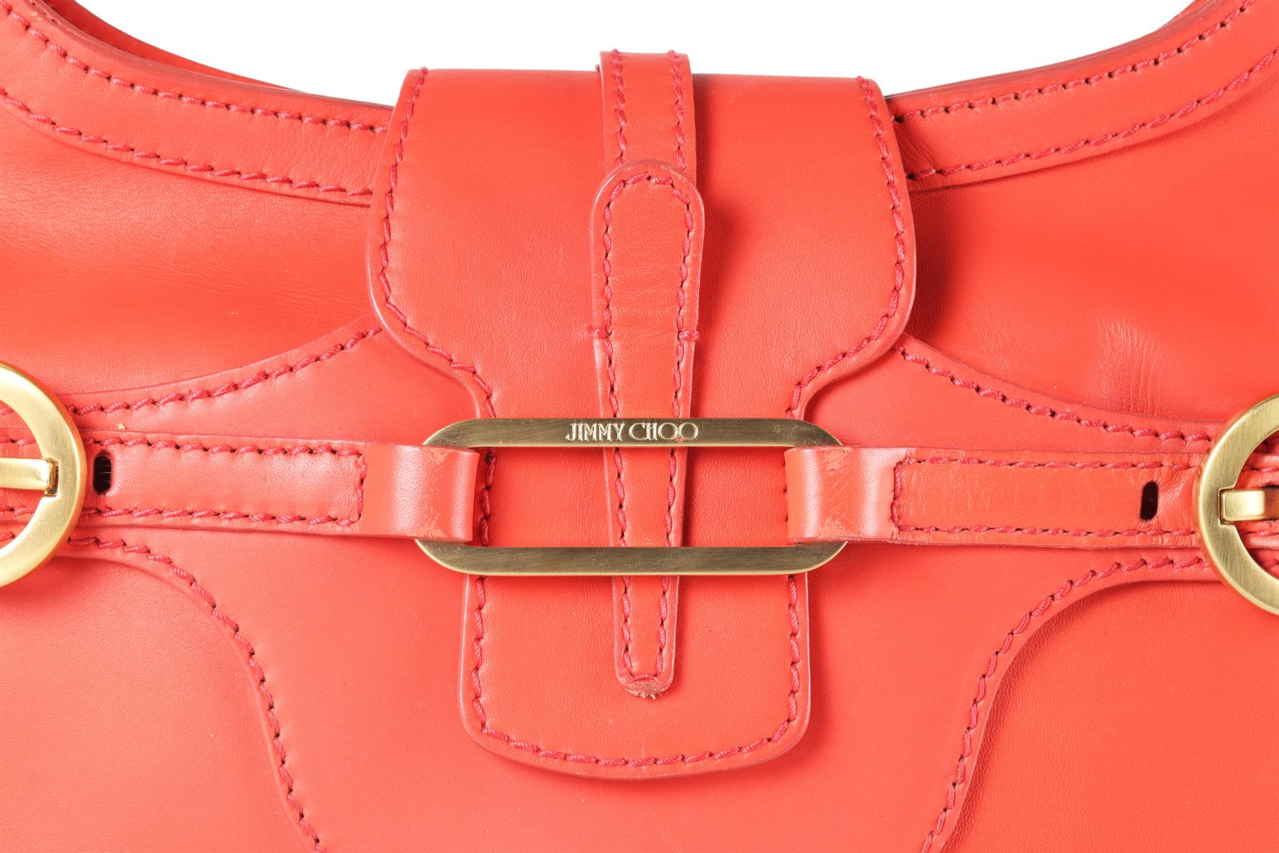 JIMMY CHOO ORANGE TULITA LEATHER SHOULDER BAG