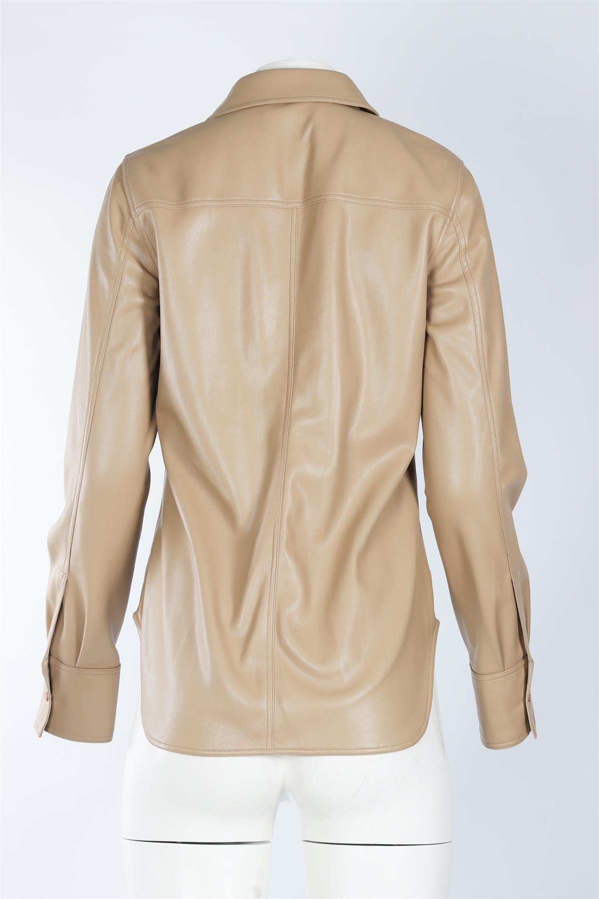 STAND STUDIO BEIGE FAUX LEATHER SHIRT FR 36 UK 8