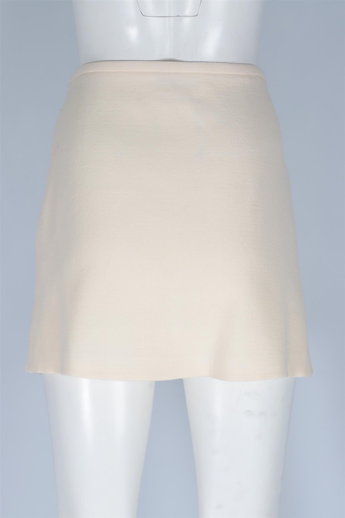 MACH & MACH CREAM WOOL MINI SKIRT FR 40 UK 12