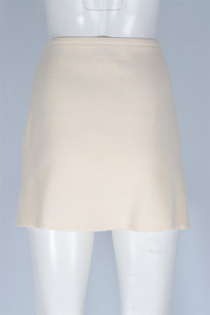 MACH & MACH CREAM WOOL MINI SKIRT FR 40 UK 12