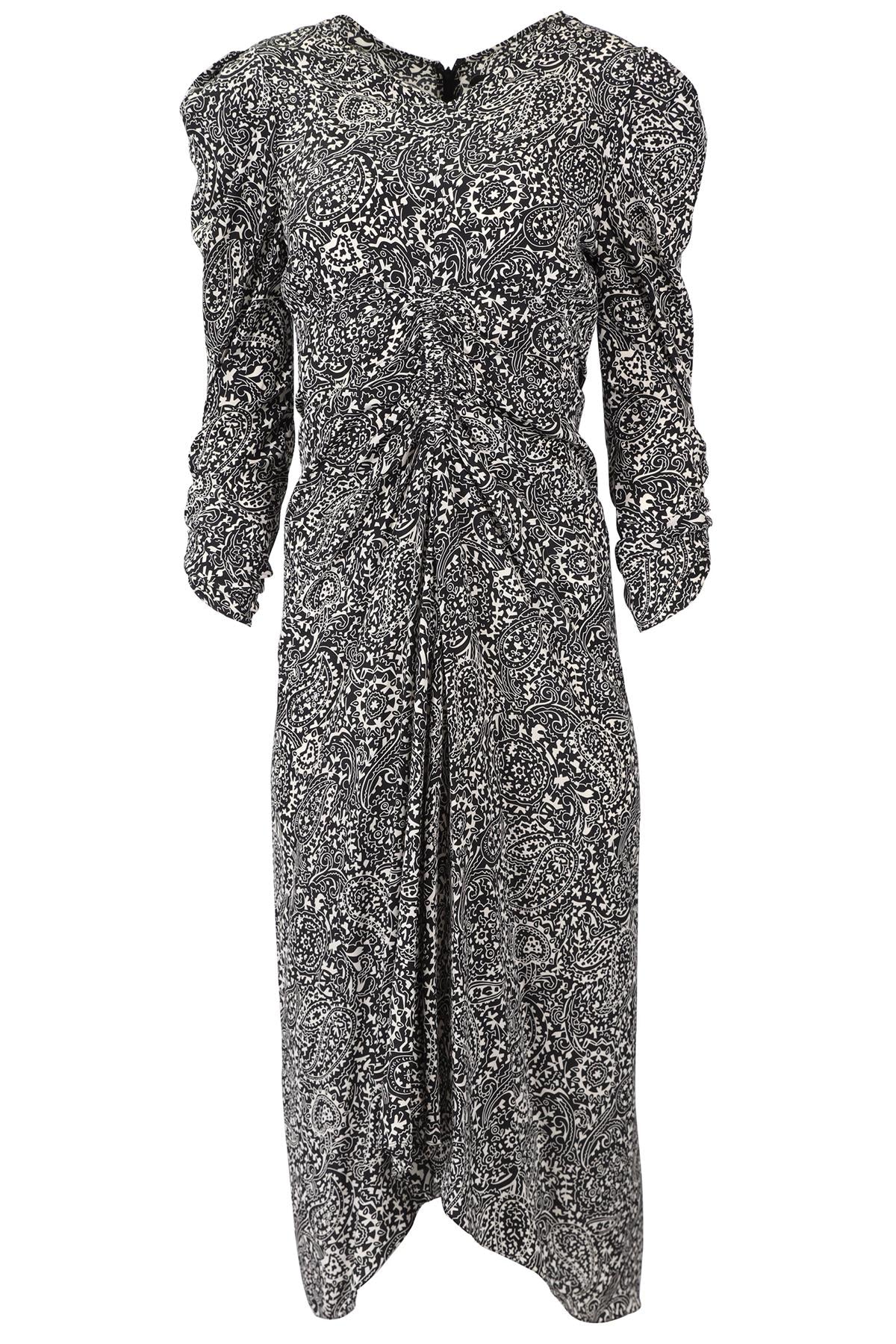 ISABEL MARANT BLACK SILK MIDI DRESS FR 36 UK 8
