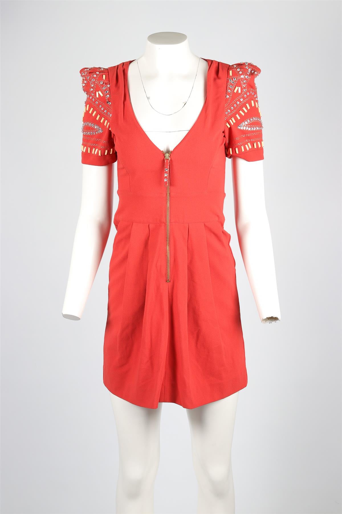 ALICE BY TEMPERLEY RED COTTON DRESS UK 8