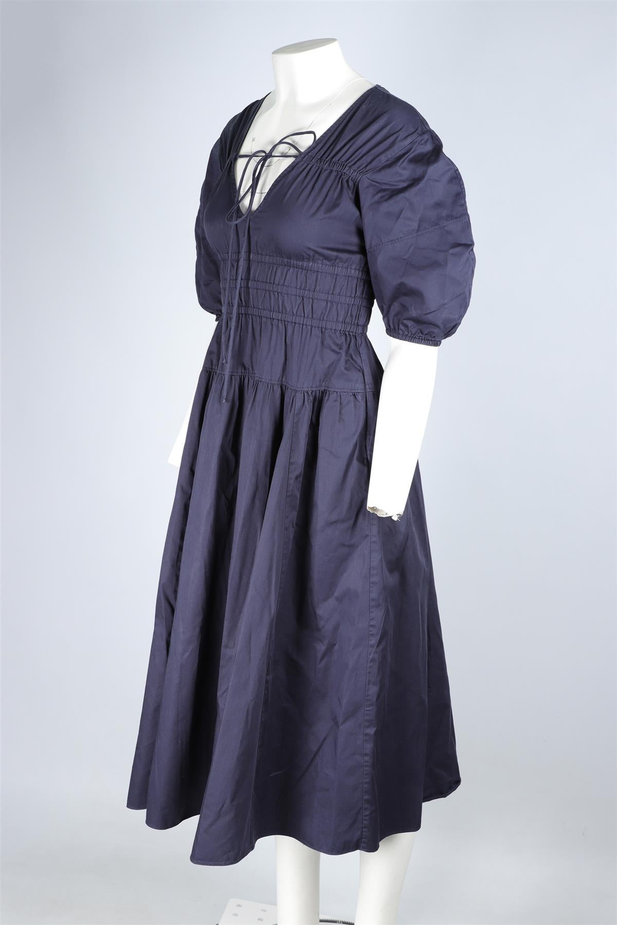 LA LIGNE NAVY COTTON MAXI DRESS XSMALL