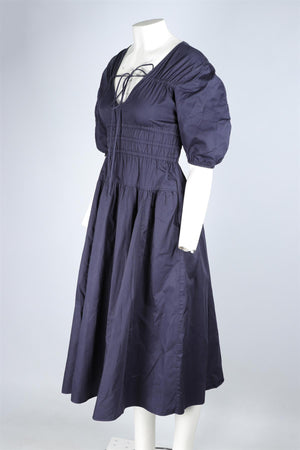 LA LIGNE NAVY COTTON MAXI DRESS XSMALL