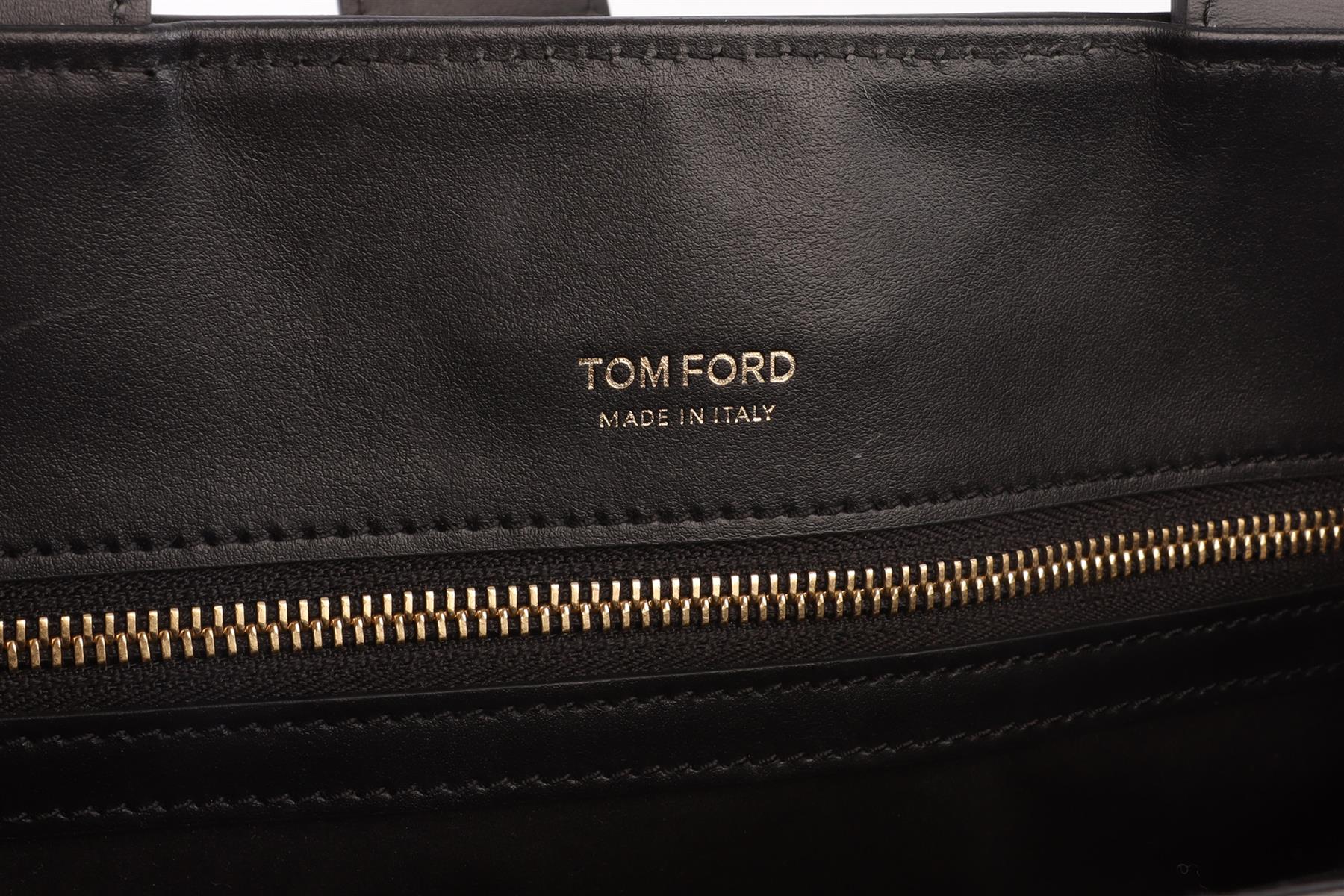 TOM FORD BEIGE TARA MEDIUM RAFFIA TOTE BAG