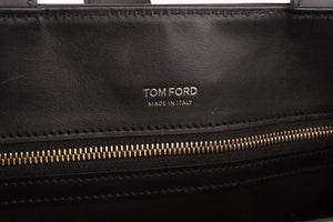 TOM FORD BEIGE TARA MEDIUM RAFFIA TOTE BAG