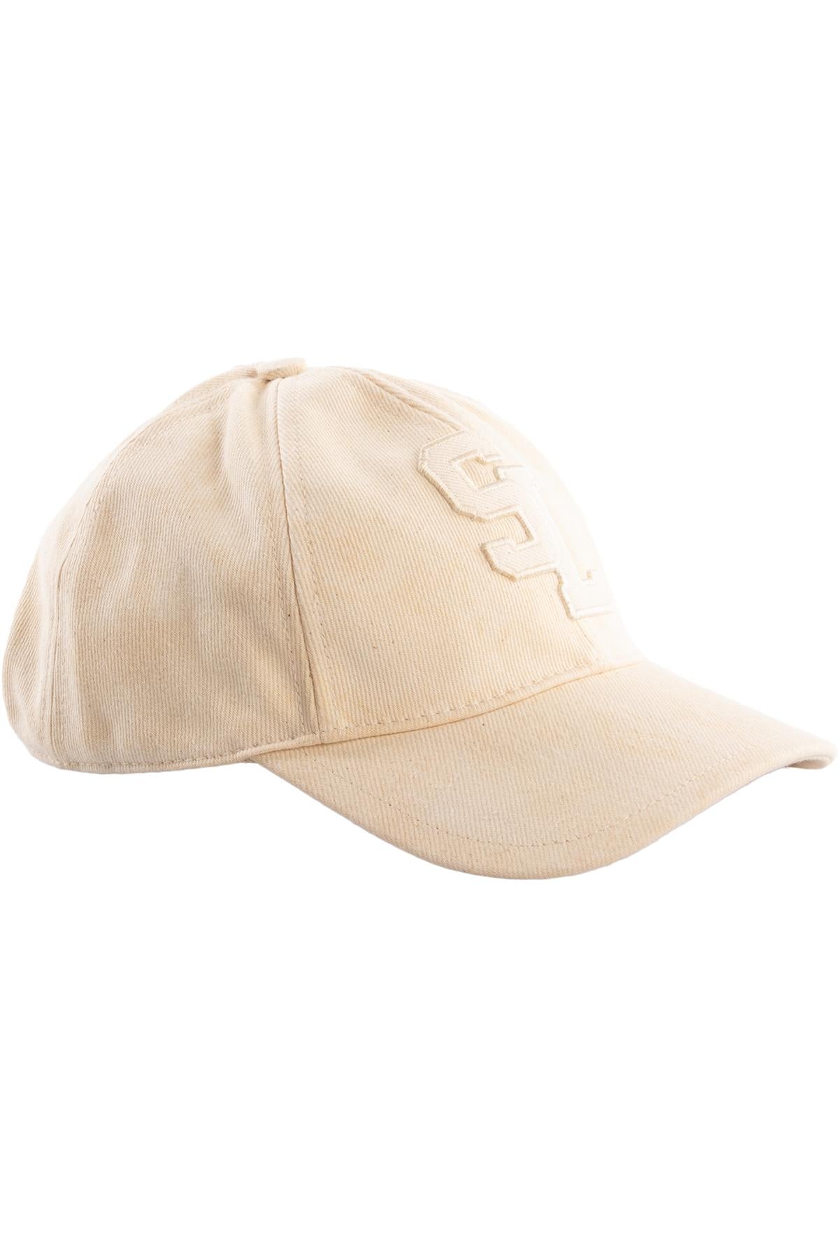 SAINT LAURENT CREAM COTTON BASEBELL CAP 57 CM