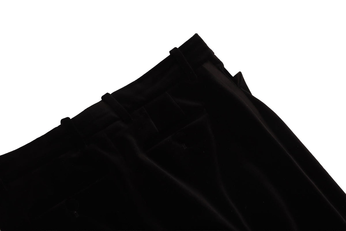 GUCCI BLACK VELVET STRAIGHT LEG PANTS IT 44 UK 12
