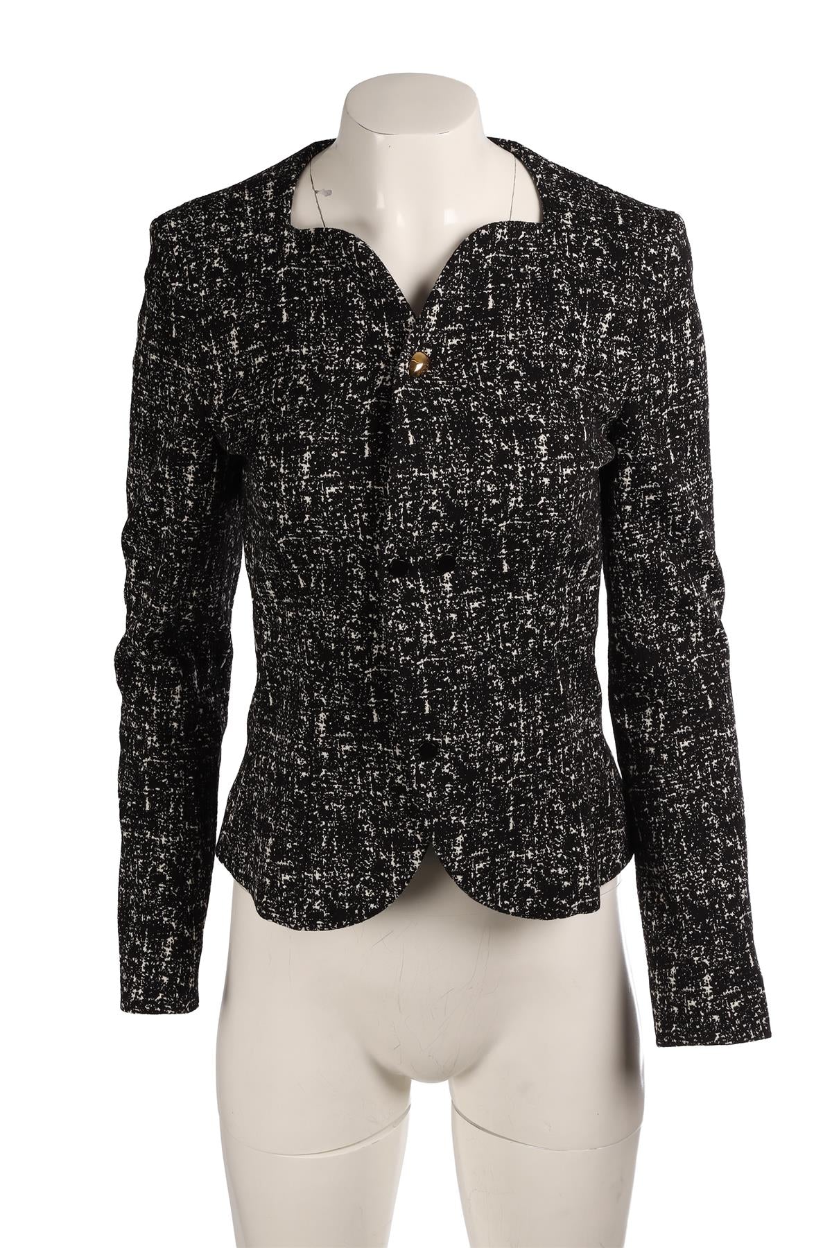 BOTTEGA VENETA BLACK WOOL JACKET IT 36 UK 4