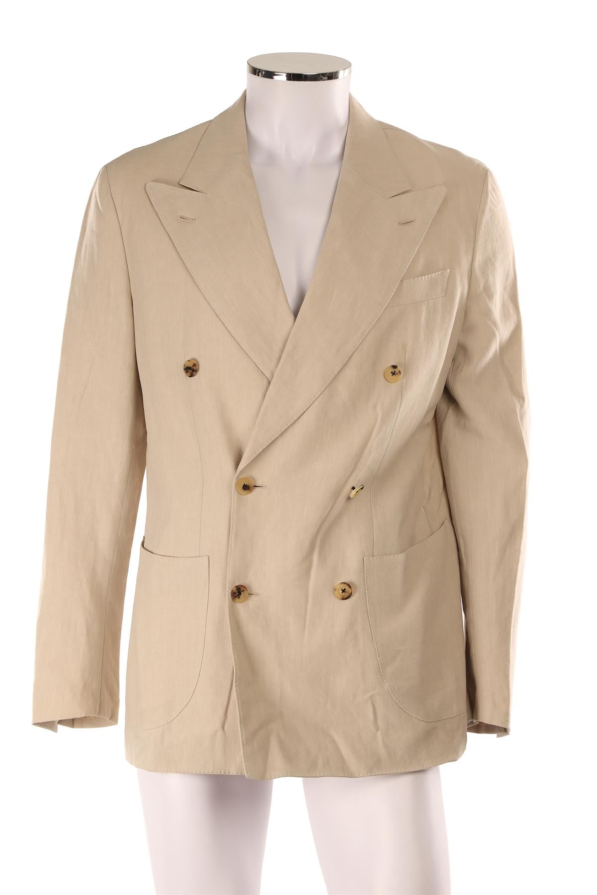THOM SWEENEY BEIGE MEN'S LINEN BLAZER IT 52 UK/US 42