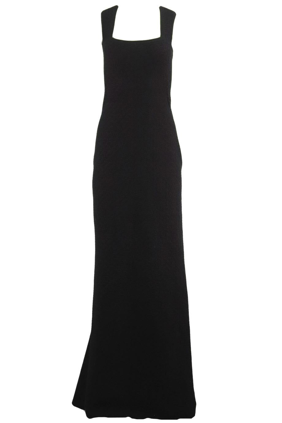 AZZEDINE ALAЇA CUTOUT WOOL BLEND MAXI DRESS FR 42 UK 14