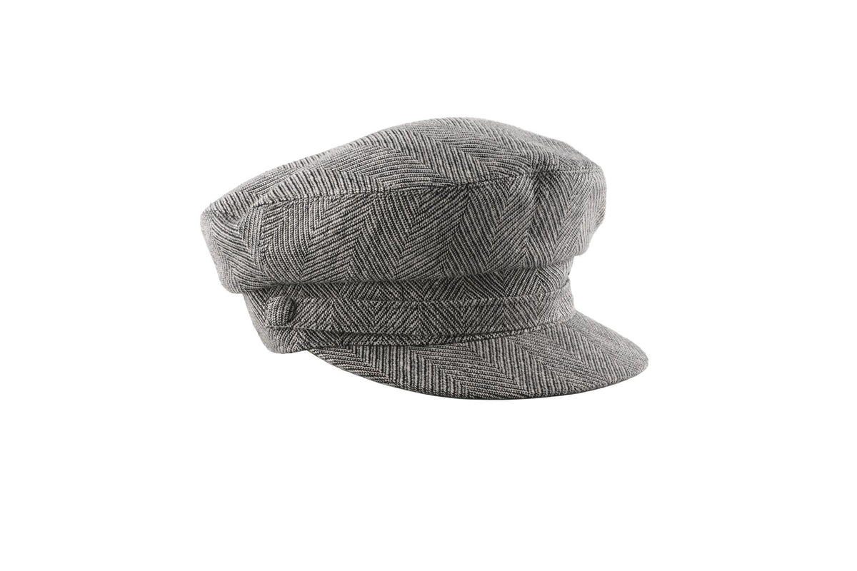 BORSALINO BLACK COTTON FLAT CAP 56 CM
