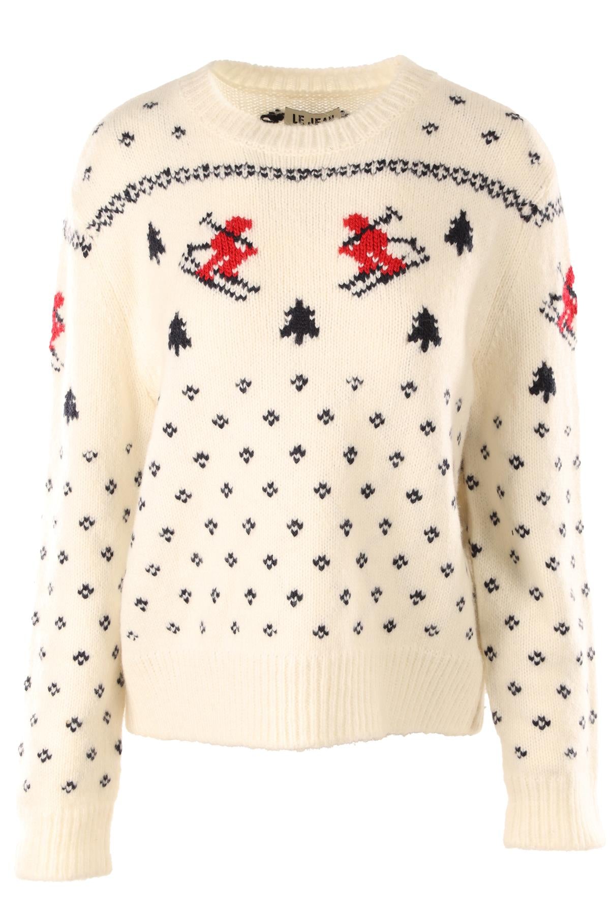 LE JEAN CREAM WOOL SWEATER MEDIUM