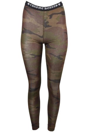 CHROME HEARTS CAMOUFLAGE PRINT STRETCH JERSEY LEGGINGS SMALL