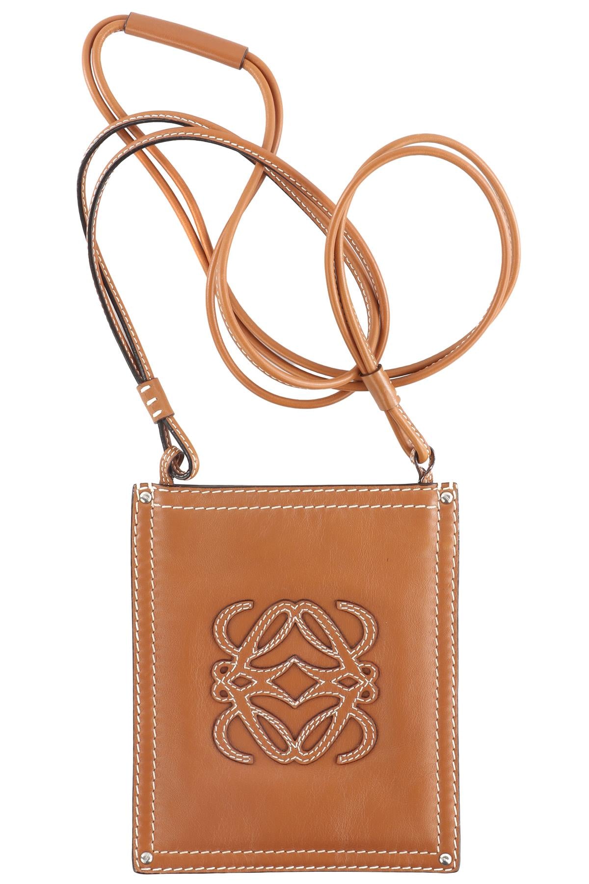 LOEWE BROWN ANAGRAM LEATHER CROSSBODY BAG