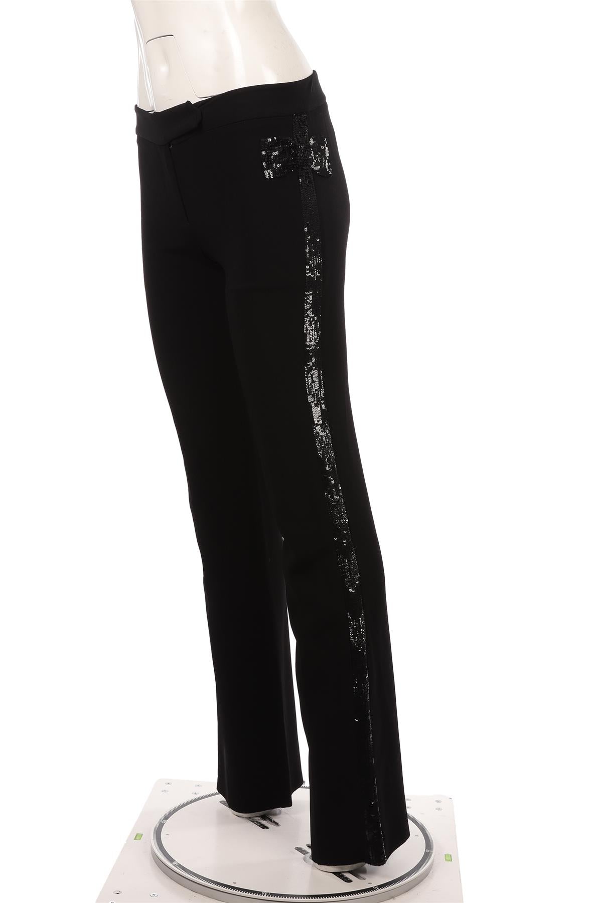 VALENTINO BLACK VINTAGE CREPE STRAIGHT LEG PANTS IT 40 UK 8