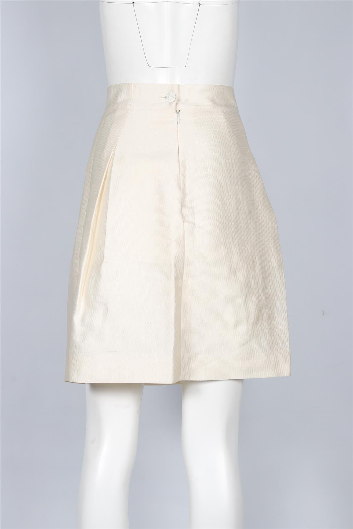 CHANEL CREAM COTTON MINI SKIRT FR 36 UK 8