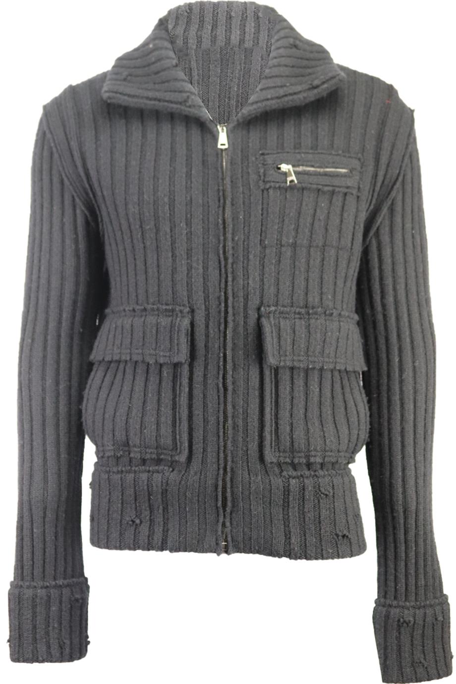 DOLCE AND GABBANA MEN'S DISTRESSED RIBBED CARDIGAN IT 50 UK/US CHEST 40