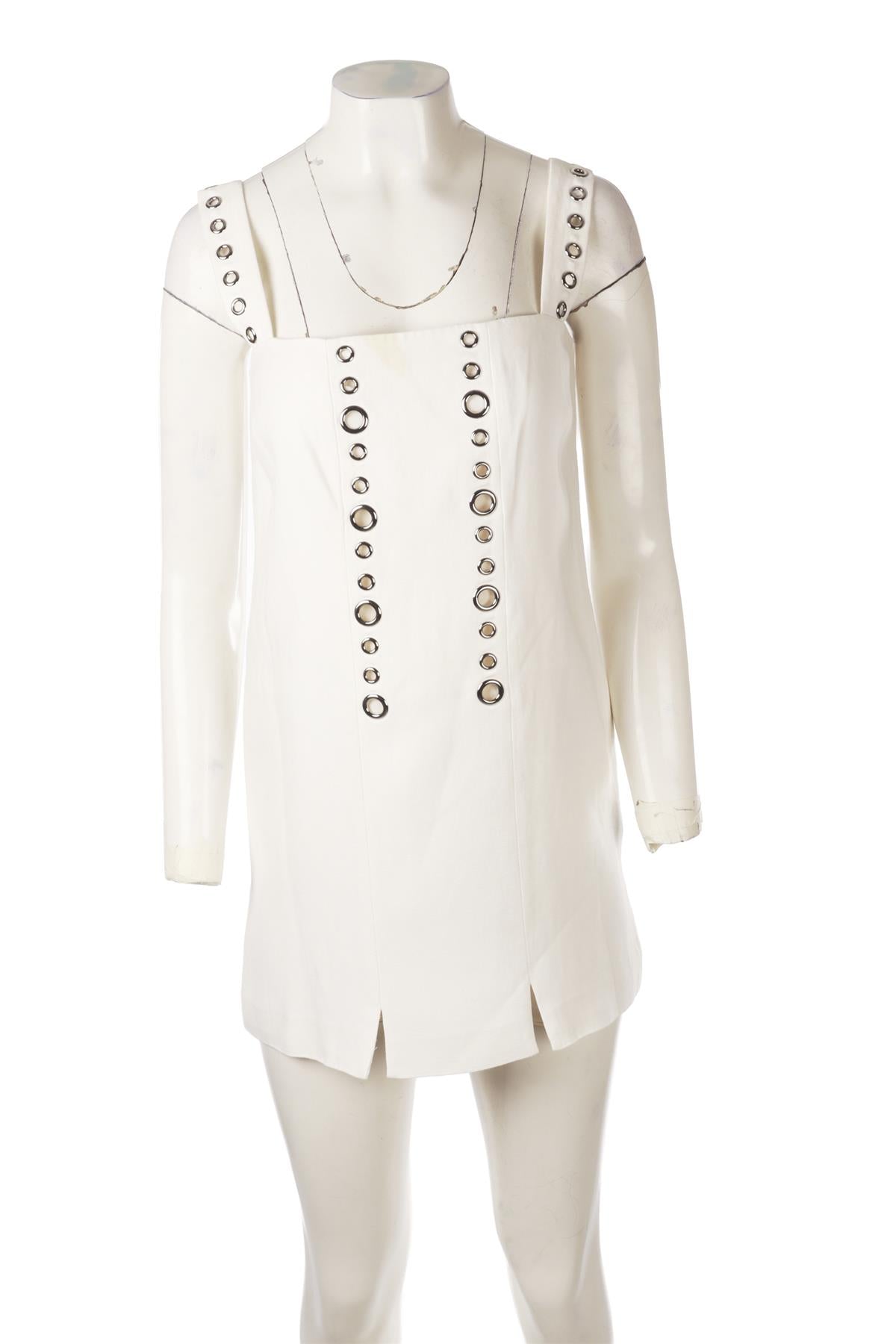 WHITE LINEN MINI DRESS
