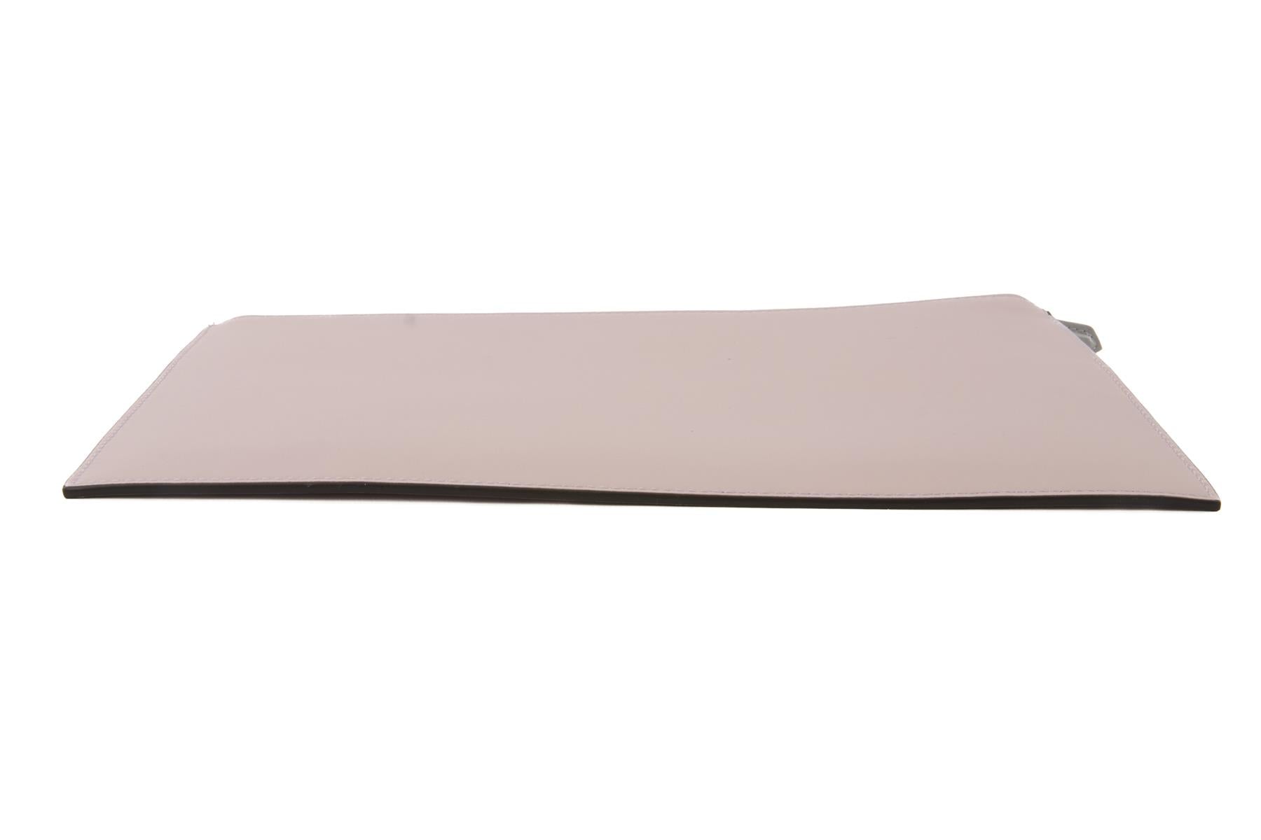 FENDI PINK 2025 FLAT POUCH MEDIUM LEATHER CLUTCH