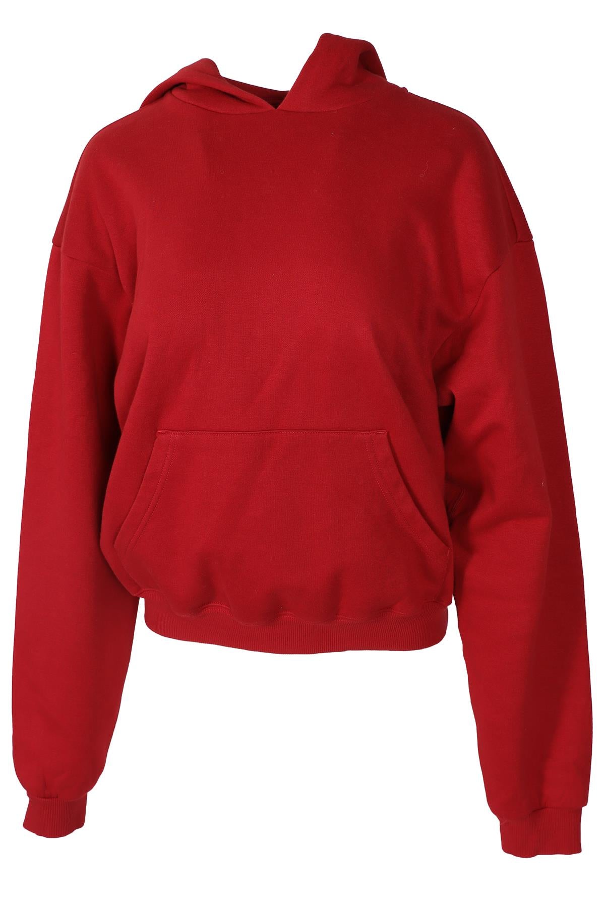 SKIMS RED COTTON HOODIE MEDIUM