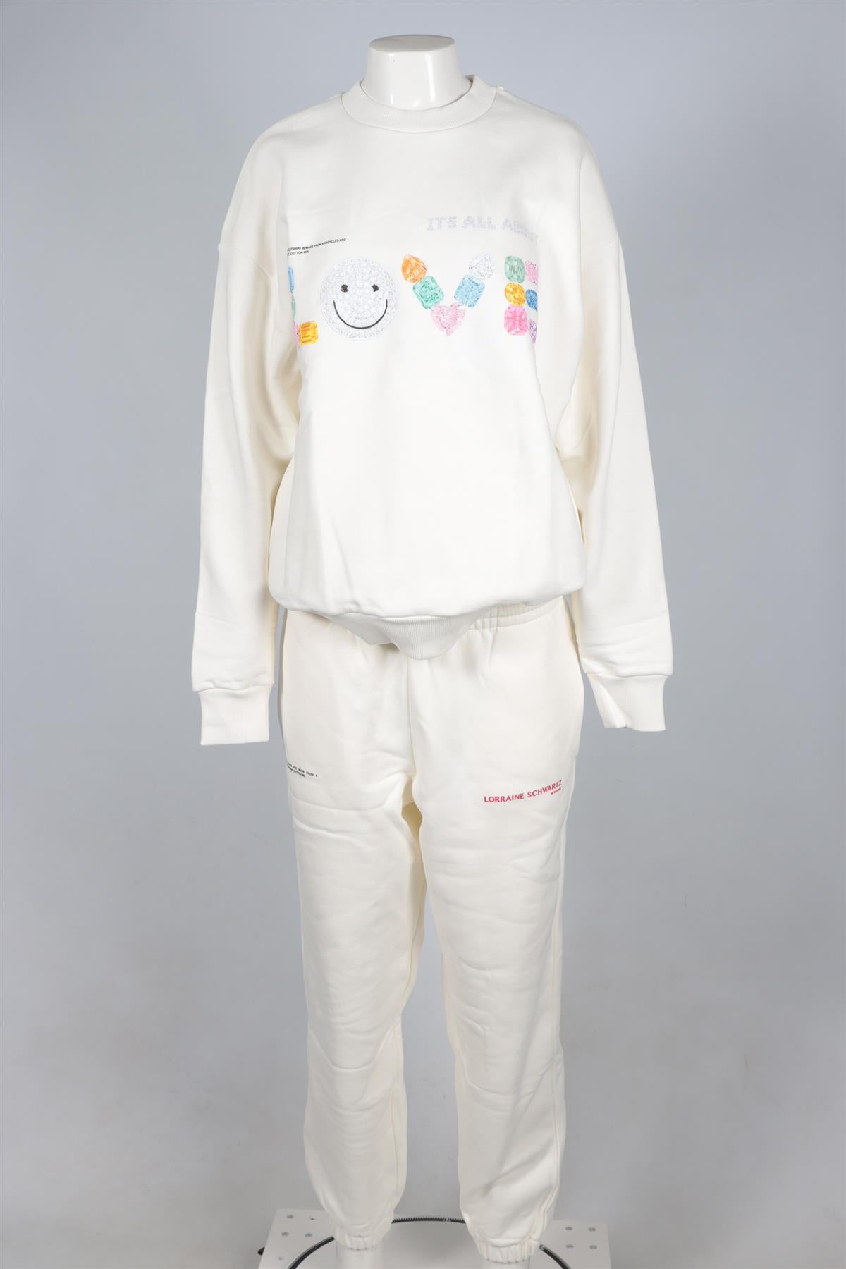 PANGAIA + LORRAINE SCHWARTZ WHITE COTTON TRACKSUIT MEDIUM
