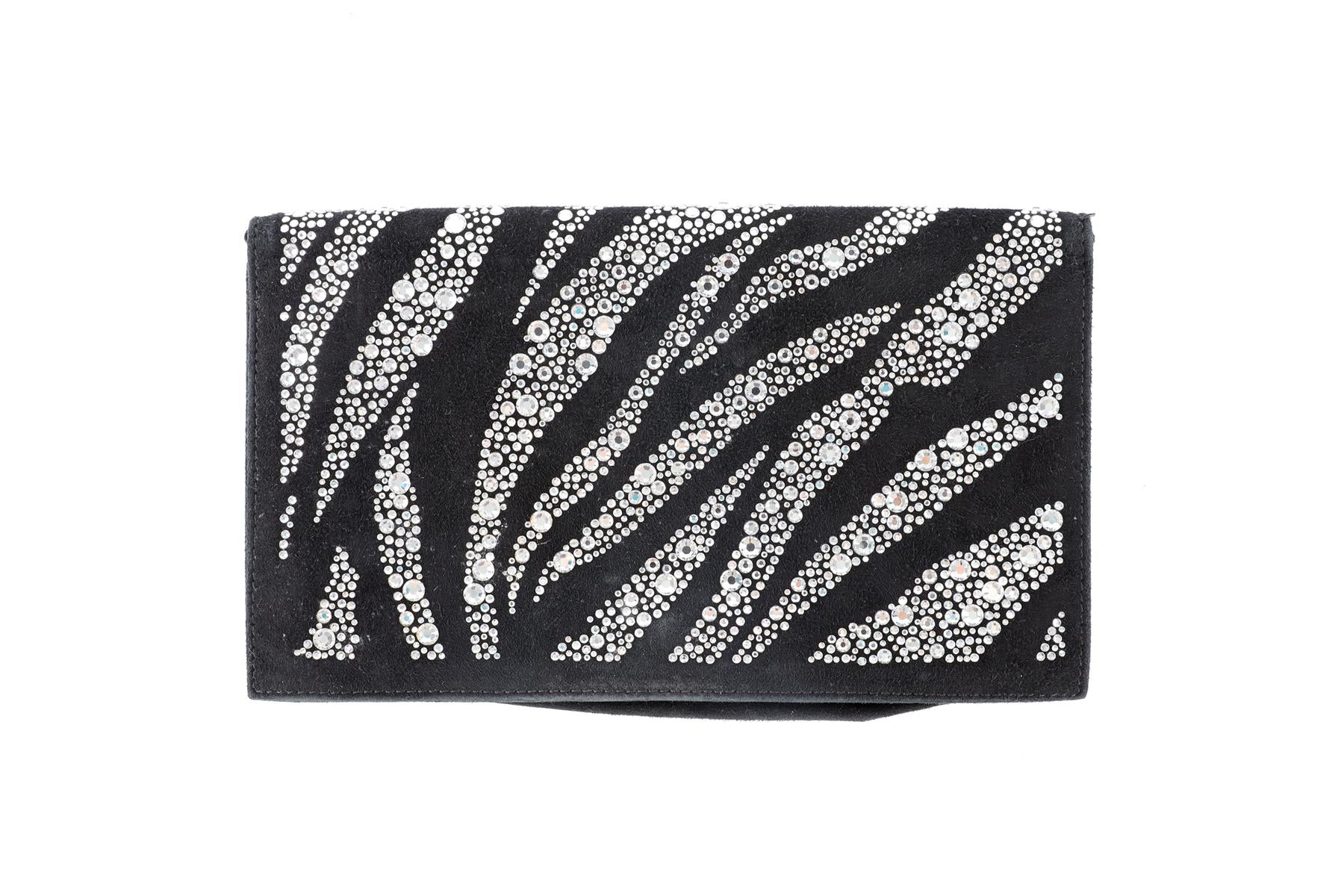 ROBERTO CAVALLI BLACK SUEDE CLUTCH